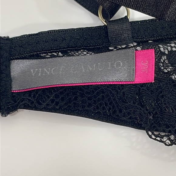 Vince Camuto Bra 36C Black Lace Adjustable Padded Stretchy Polyester Spandex - Picture 10 of 16